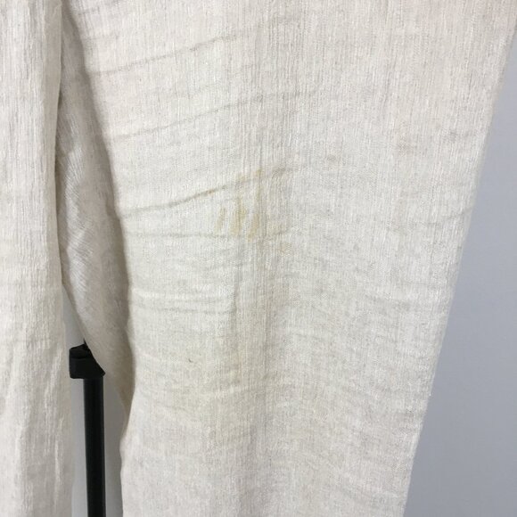EILEEN FISHER Beige Italian Linen Cotton Blend Textured Pant - Picture 12 of 16